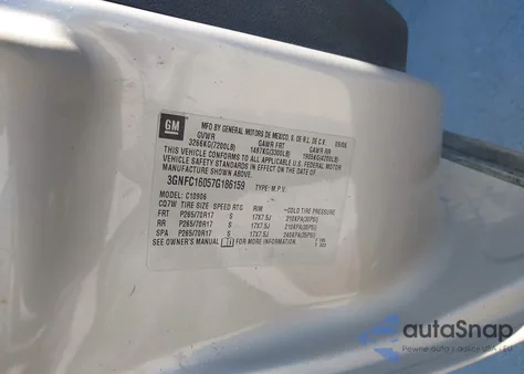 2007 Chevrolet Suburban 1500 Lt from USA, damaged, VIN 3GNFC16057G186159